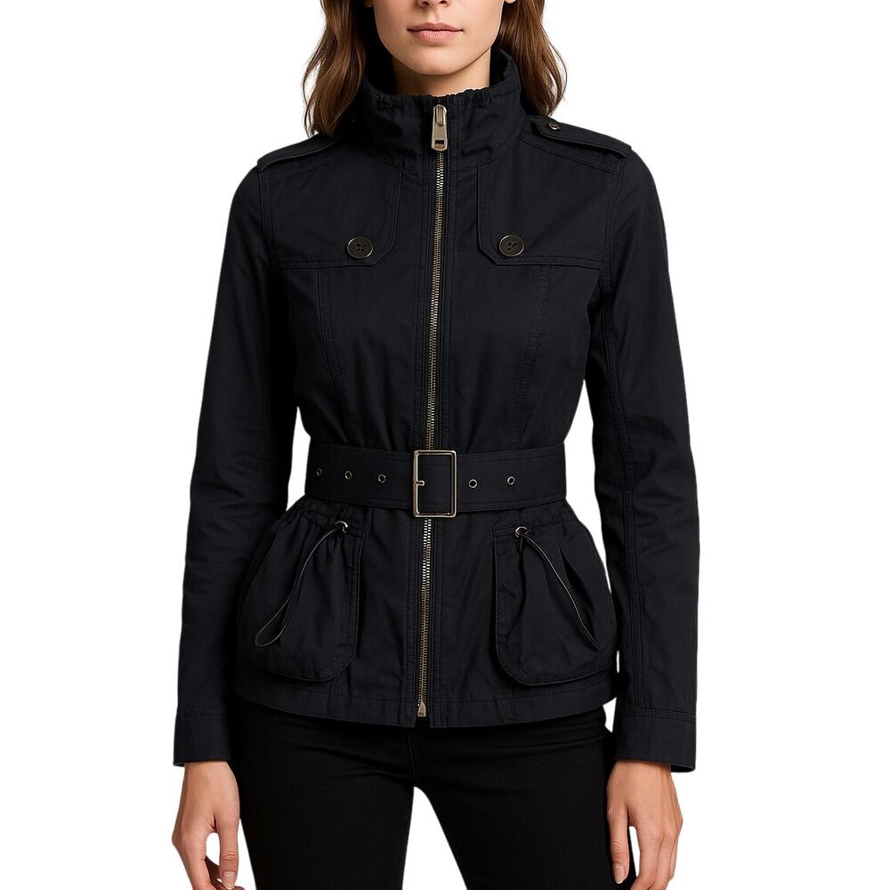 Burberry Brit Lightweight Belted Field Jacket Navy Blue Nova Check 4